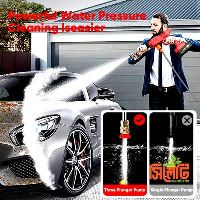 High Power Car Washing Guns Wireless Rechargeable Portable High-pressure Water Pump 21V Double Battery_img_1