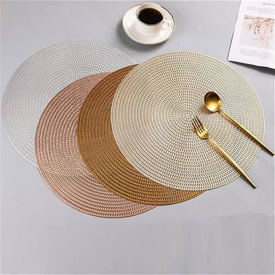 6 Pcs Round Table Placemat Mat- Gold_img_1
