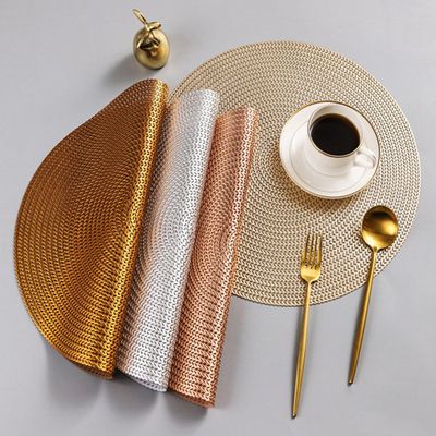 6 Pcs Round Table Placemat Mat- Gold_img_0
