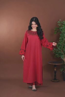 আপনার স্টাইলকে দিন নতুন মাত্রা – Farshi Shalwar Two Piece Red_img_5