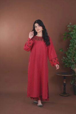 আপনার স্টাইলকে দিন নতুন মাত্রা – Farshi Shalwar Two Piece Red_img_7