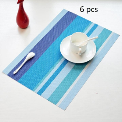 6 Pcs Placemat  PVC Dining Table Mat Plate Pads-12X18 inch_img_1