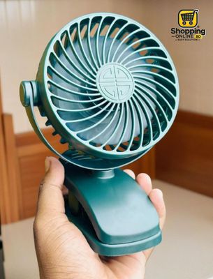 P8 USB Small Handheld Rechargeable Clip Fan – Green Color ._img_0