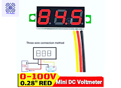 LED Display Mini 0.28 inch DC 0-100V Digital Voltmeter 100V Volt Panel Indicator Monitor Voltage Meter - Compact LED Voltmeter for Voltage Monitoring_img_0