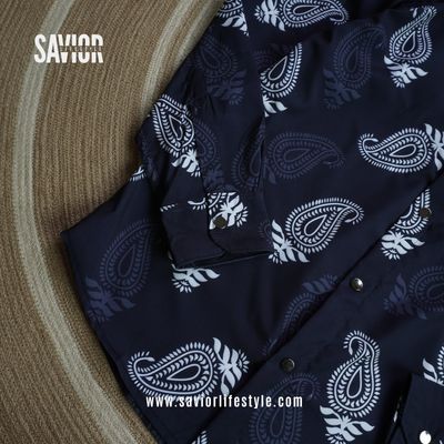 Black Paisley - Full Sleeve Party Wear Print Shirt_img_3