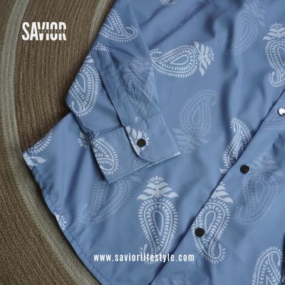 Sky Paisley - Full Sleeve Party Wear Print Shirt_img_2