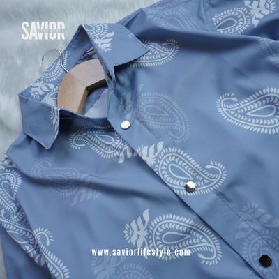 Sky Paisley - Full Sleeve Party Wear Print Shirt_img_3