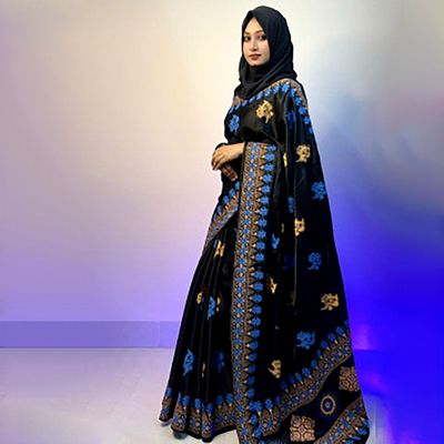 বোধুয়া বেনারশি প্রিন্ট শাড়ি কালো কালার_img_0