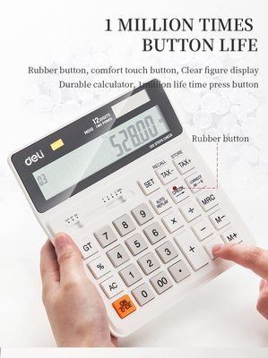Deli Calculator M01010 12 digit Dual Power Color White Pack of 1 pcs_img_1