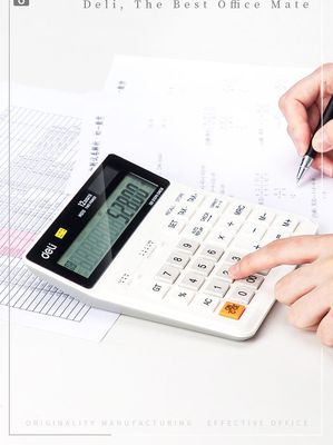 Deli Calculator M01010 12 digit Dual Power Color White Pack of 1 pcs_img_3