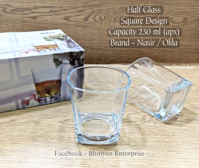 ৪ কর্নার ডিজাইন কাচের শরবত গ্লাস-৬ পিছ 250ML #22G_img_3