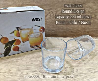রাউন্ড শেইপ ডিজাইন কাচের শরবত গ্লাস-৬ পিছ 250ML #21_img_2