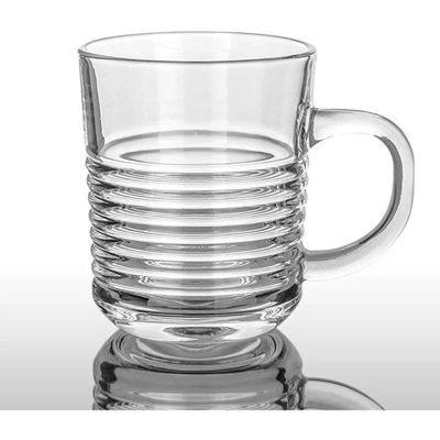 রিং ডিজাইন কাচের চা-য়ের কাপ -৬ পিছ 200ML #45_img_2