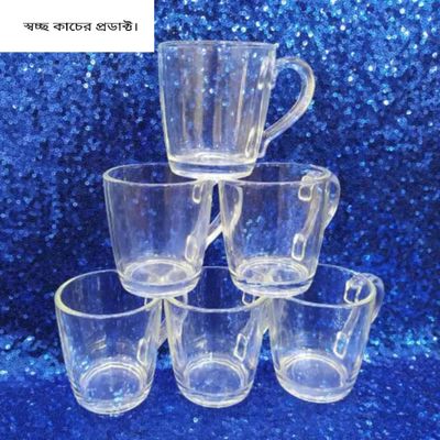 মগ ডিজাইন কাচের চায়ের কাপ সেট -৬ পিছ 200ML #116_img_2