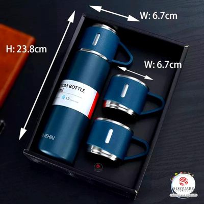 Premium Stainless Steel 1 Bottle & 3 Mug Set | 500ml ._img_2