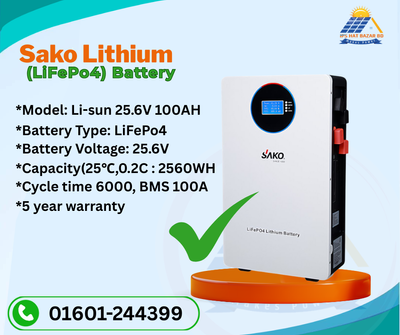 Sako Li Sun 25.6v 100AH Lithium iron LiFePo4 Battery_img_0