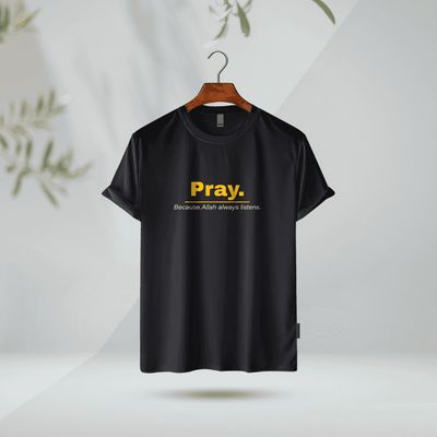 Pray - Cotton T-shirt For Men's_img_0