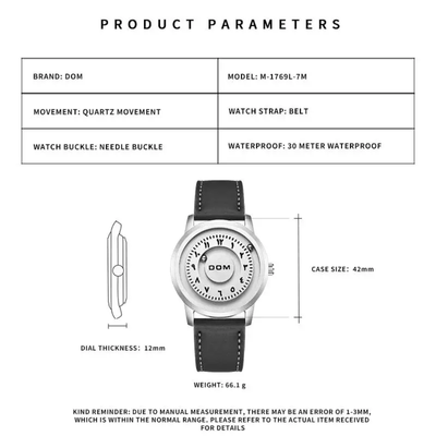 DOM 1769 Solar System Magnetic Watch - Silver Black_img_6