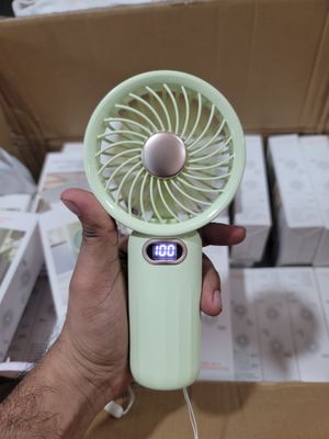Portable Handheld Fan 5 Speeds 2400mAh MI Fang Digital Display Mini Pocket Fan Rechargeable 2.5W Powerful Wind Phone Holder Design Fans