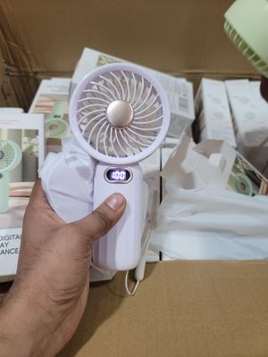 Portable Handheld Fan 5 Speeds 2400mAh MI Fang Digital Display Mini Pocket Fan Rechargeable 2.5W Powerful Wind Phone Holder Design Fans_img_4