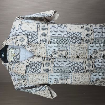 Mixed Design Cream - Cuban Shirt