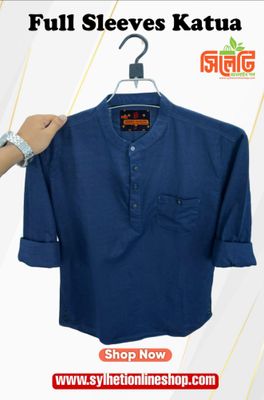 Traditional Full Sleeves Katua (Petrol)