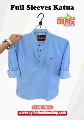 Traditional Full Sleeves Katua (Sky Blue)