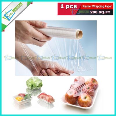 Fresher Plastic Stretch Wrapping paper 200 SQ.FT Food grade-1 Roll_img_1