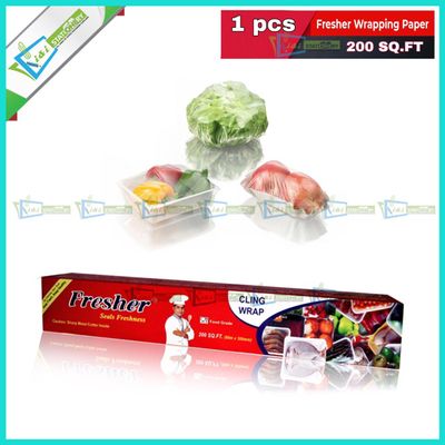 Fresher Plastic Stretch Wrapping paper 200 SQ.FT Food grade-1 Roll_img_2
