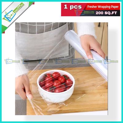 Fresher Plastic Stretch Wrapping paper 200 SQ.FT Food grade-1 Roll_img_3