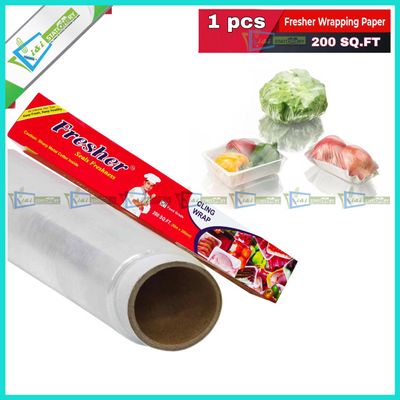 Fresher Plastic Stretch Wrapping paper 200 SQ.FT Food grade-1 Roll_img_4