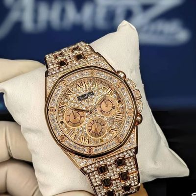 Iced Out Watch Rose Gold Color_img_1