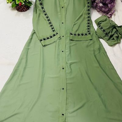 New Embroidery Abaya Borka with Hijab_img_2