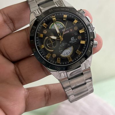 EDIFICE CH AA FS BLK BEZEL GOLD DIGITS