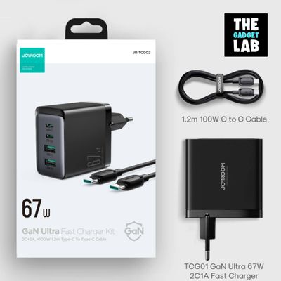 Joyroom JR-TCG02 67W GaN Ultra Fast Charger (With 1.2m C To C Cable Included)_img_1
