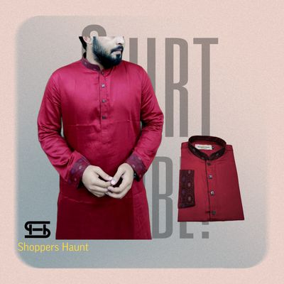 Premium Maroon Contrast Panjabi (Trendy Maroon beauty)_img_6
