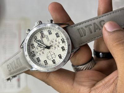 TAG BELT CALIBER 16 GREY BELT SILVER CASE WHITE DIAL_img_0