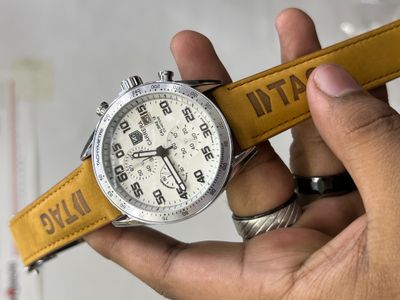 TAG BELT CALIBER 16 BISCUIT BELT SILVER CASE WHITE DIAL_img_0
