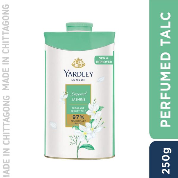 Yardley London Imperial Jasmine Perfumed Talc - 250g | Long-Lasting Fragrance for Smooth Skin