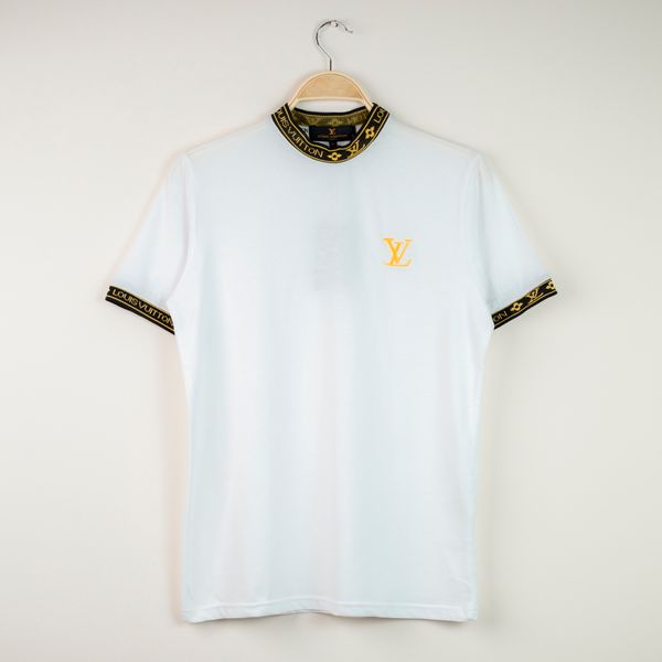 LV TS2 Jaquard Neck T-shirt White