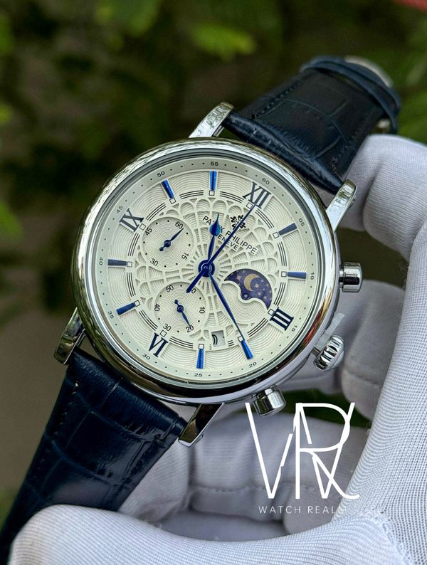 PATEK PHILIPPE SPIDER BLUE BELT WHITE DIAL