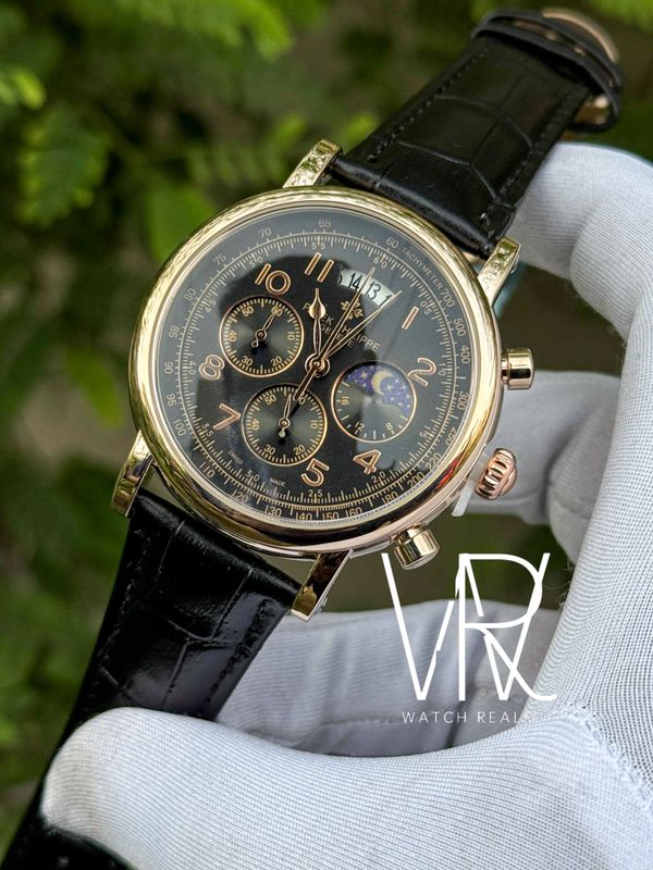 PATEK PHILIPPE MOONPHASE RG CASE BLACK DIAL