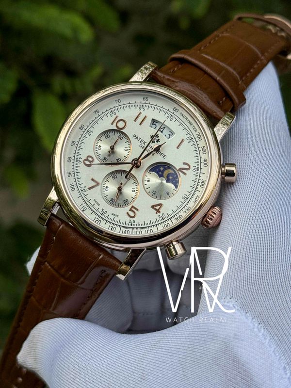 PATEK PHILIPPE MOONPHASE RG CASE WHITE DIAL