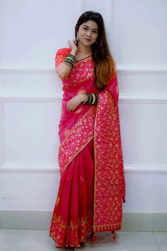 Kubari Silk Saree (With Blouse piece )