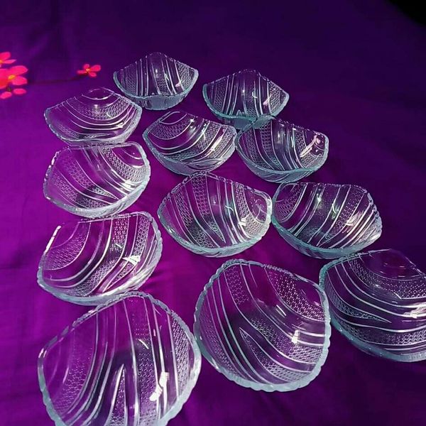 Crystal Glass Firni Set 6 Pcs --কাচের নাস্তা বাটি সেট -৬ পিছ #142B