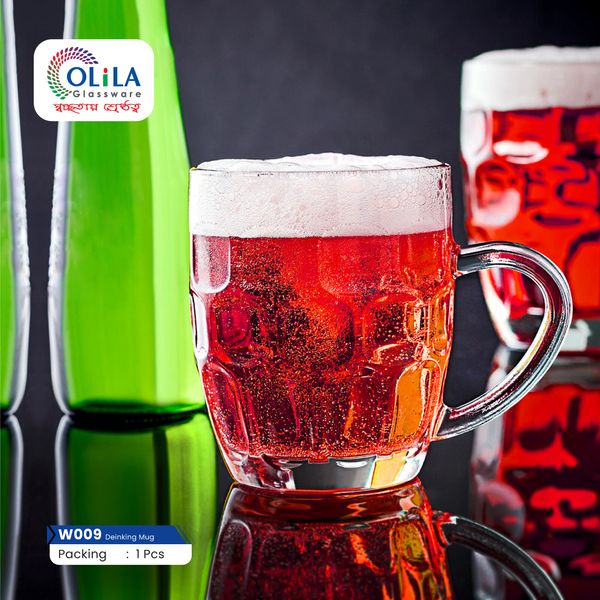 Glass Water Mug Jambu Size 595Ml-জাম্বু সাইজ কাচের মগ #09