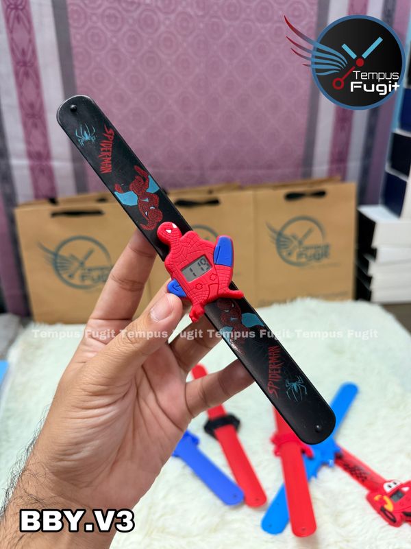 BBY.V3 Baby watch with flexible belt- Spider-Man (Red in Black belt)