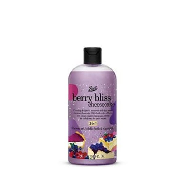 Boots Berry Bliss Cheesecake 3-in-1 Shower Gel, Bubble Bath & Shampoo