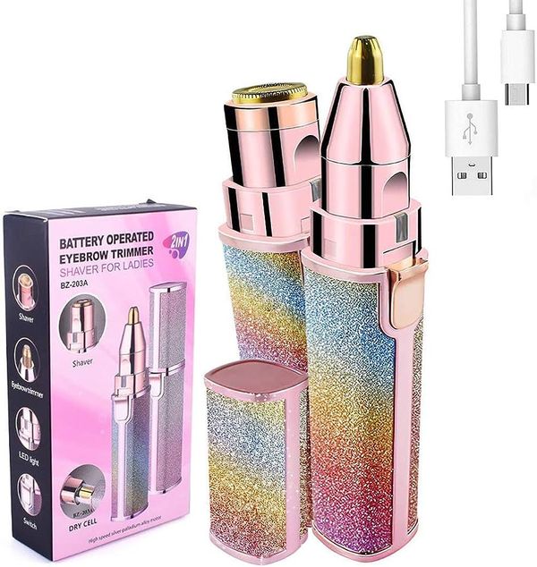 Eyebrow Trimmer and Facial Hair Shaver 2 in 1