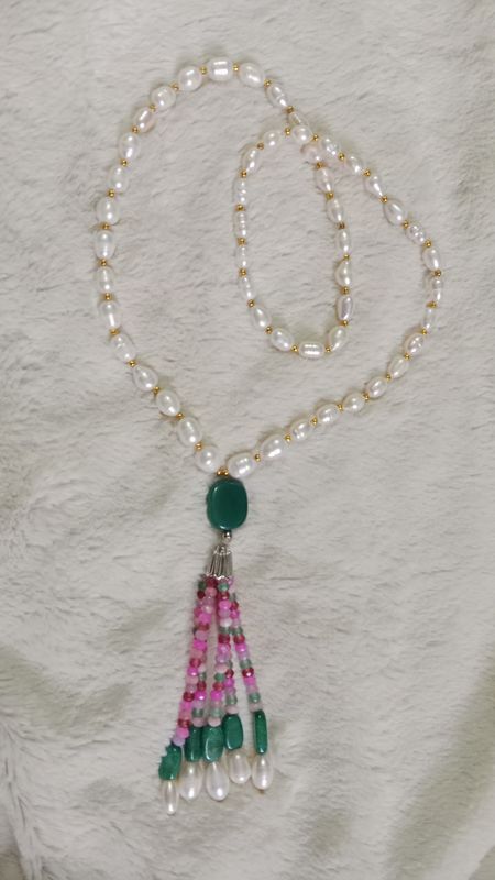 Pearl Long Necklace Total Length 30 inch.Round Length 22 inch